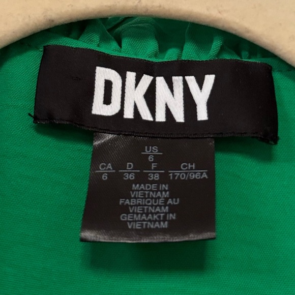 DKNY Vibrant Green Mock Turtleneck Envelope Sleeve Minidress - Picture 5 of 7